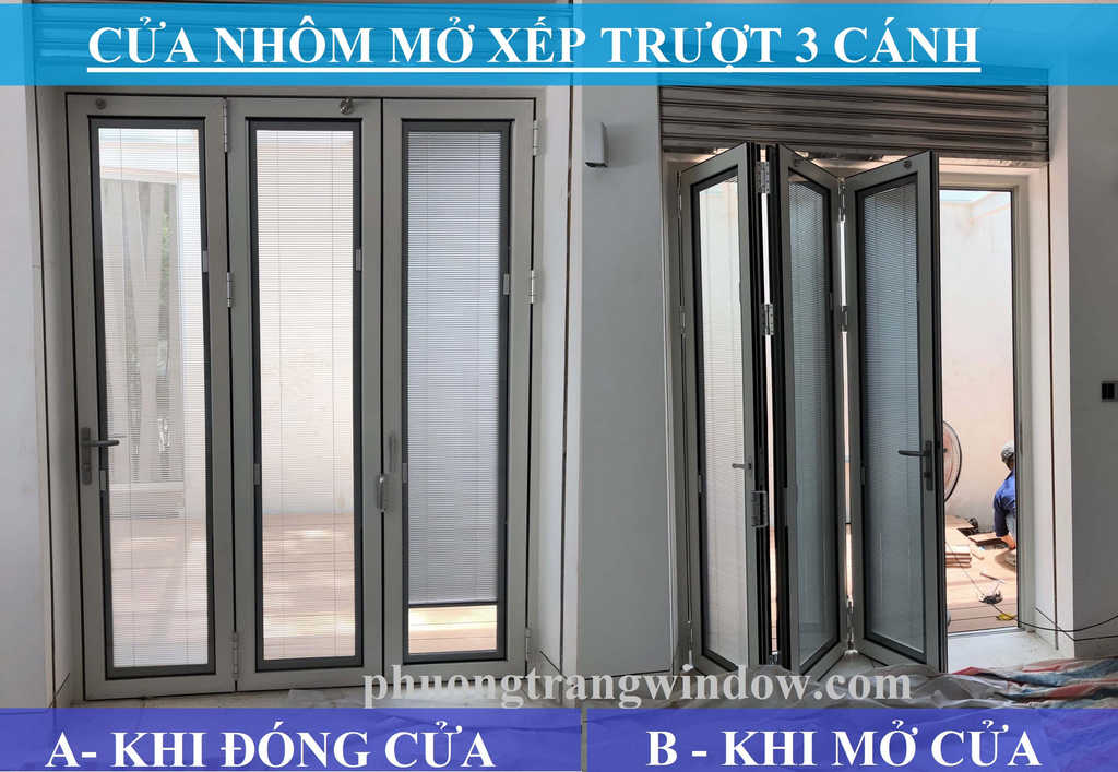 MẪU CỬA NHÔM XẾP TRƯỢT 3 CÁNH MẪU CỬA NHÔM XẾP TRƯỢT 3 CÁNH