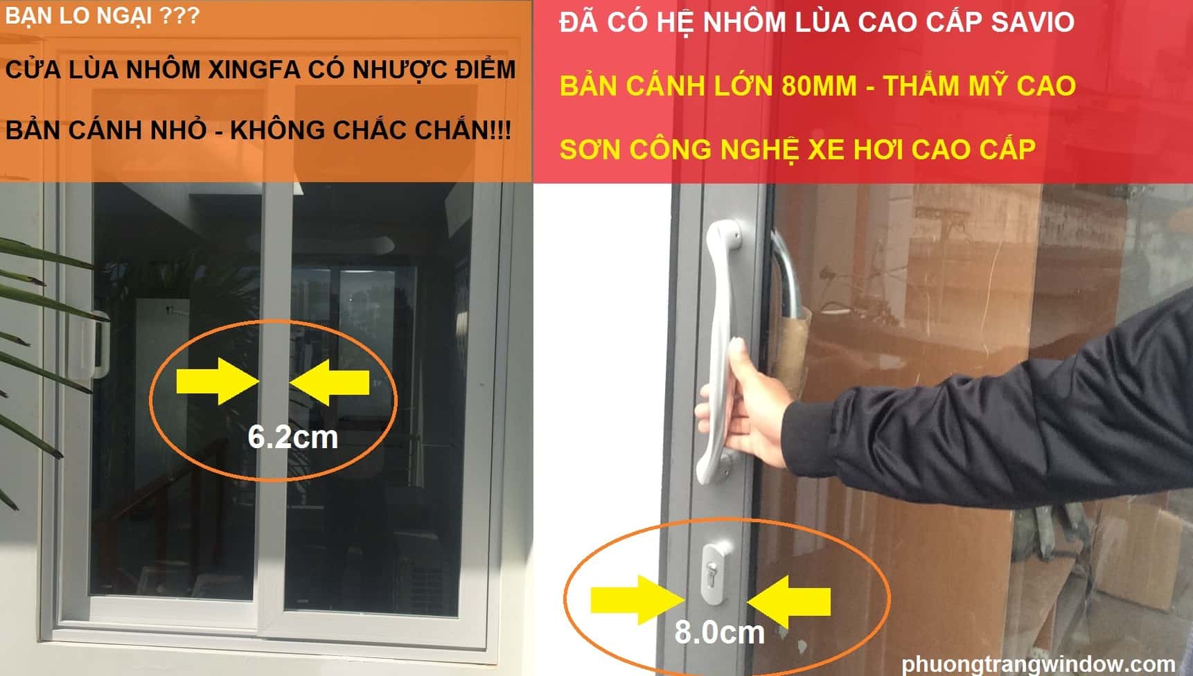 ĐỘ DÀY NHÔM XINGFA ĐỘ DÀY NHÔM XINGFA