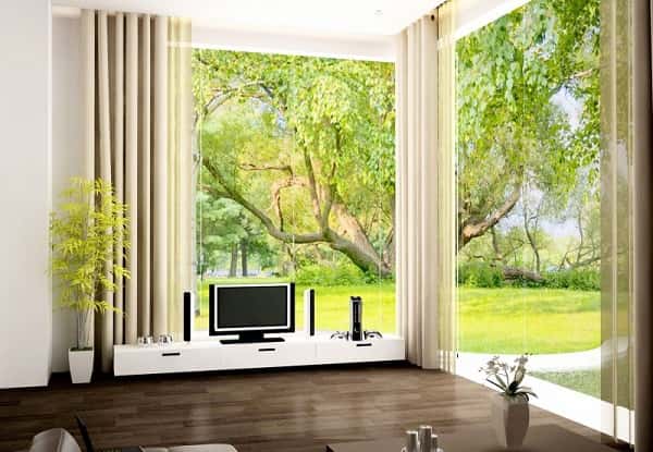 Kính cường lực ra vào phòng khách