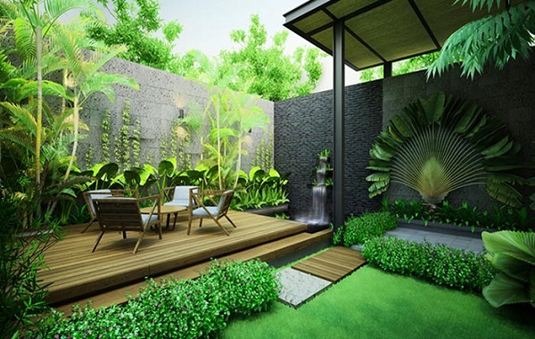 Thiết kế sân vườn đẹp đơn giản biệt thự, villa sân vườn 5