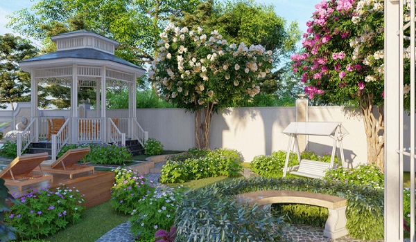 Thiết kế sân vườn đẹp đơn giản biệt thự, villa sân vườn 2